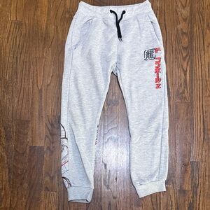 Gray Joggers with Red Graphic